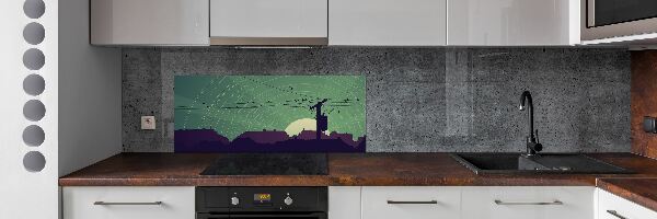 Dekoračný panel sklo vtáky město