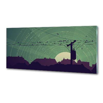 Dekoračný panel sklo vtáky město