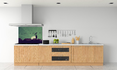 Dekoračný panel sklo vtáky město