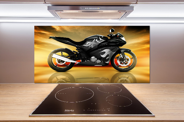 Sklenený panel do kuchynskej linky Motorka
