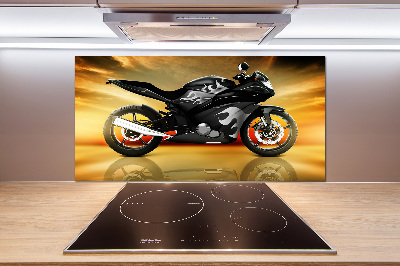 Sklenený panel do kuchynskej linky Motorka