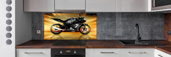 Sklenený panel do kuchynskej linky Motorka