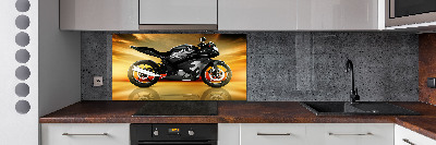 Sklenený panel do kuchynskej linky Motorka