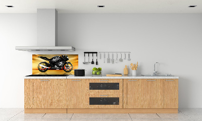 Sklenený panel do kuchynskej linky Motorka