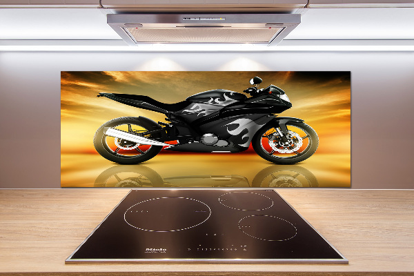 Sklenený panel do kuchynskej linky Motorka