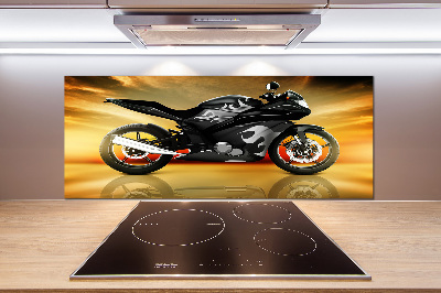 Sklenený panel do kuchynskej linky Motorka