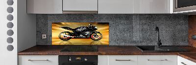 Sklenený panel do kuchynskej linky Motorka