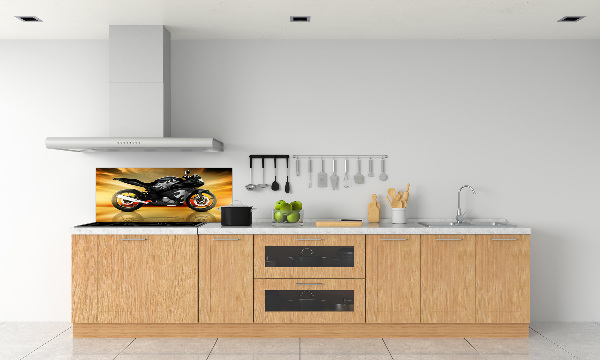 Sklenený panel do kuchynskej linky Motorka