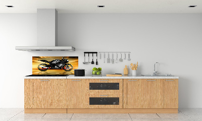 Sklenený panel do kuchynskej linky Motorka