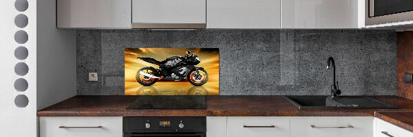 Sklenený panel do kuchynskej linky Motorka