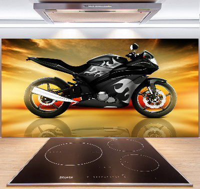 Sklenený panel do kuchynskej linky Motorka