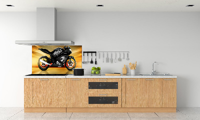 Sklenený panel do kuchynskej linky Motorka