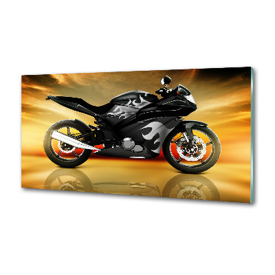 Sklenený panel do kuchynskej linky Motorka