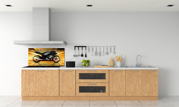 Sklenený panel do kuchynskej linky Motorka