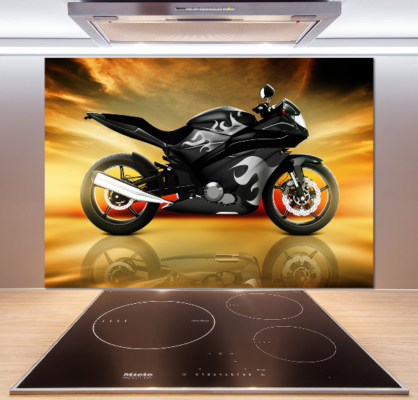 Sklenený panel do kuchynskej linky Motorka