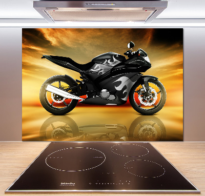 Sklenený panel do kuchynskej linky Motorka