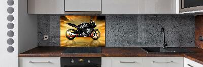 Sklenený panel do kuchynskej linky Motorka