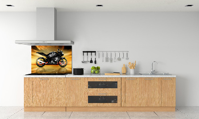 Sklenený panel do kuchynskej linky Motorka
