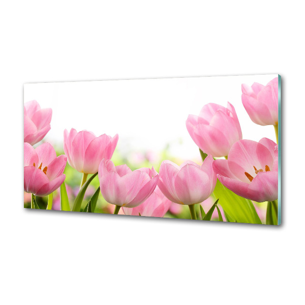 Panel do kuchyne Ružové tulipány