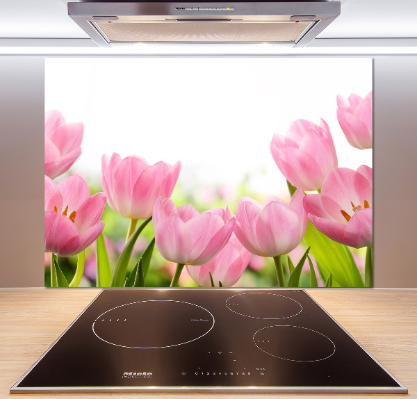 Panel do kuchyne Ružové tulipány