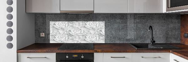 Sklenený panel do kuchynskej linky Ruže vzor