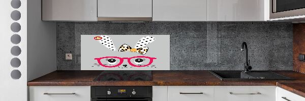 Panel do kuchyne Králik v okuliaroch