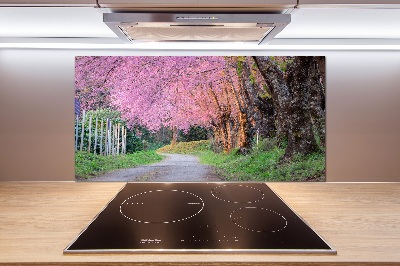 Dekoračný panel sklo Kvety višne