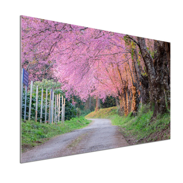 Dekoračný panel sklo Kvety višne