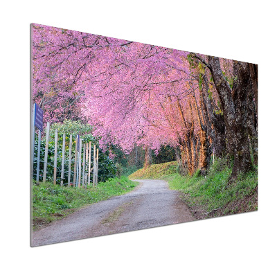 Dekoračný panel sklo Kvety višne