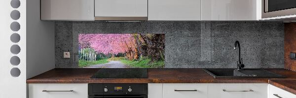 Dekoračný panel sklo Kvety višne