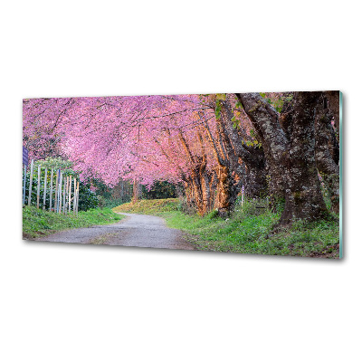 Dekoračný panel sklo Kvety višne
