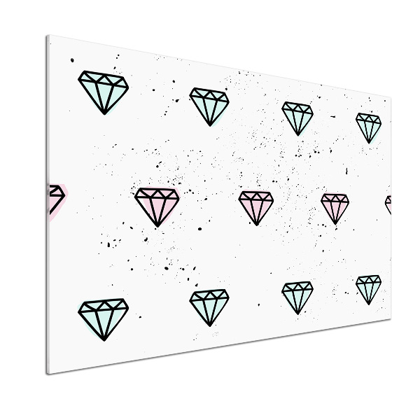 Sklenený panel do kuchynskej linky Diamanty
