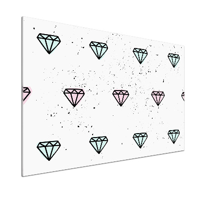 Sklenený panel do kuchynskej linky Diamanty