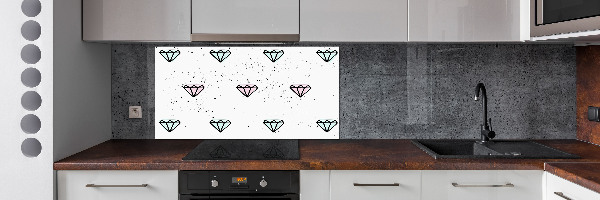 Sklenený panel do kuchynskej linky Diamanty