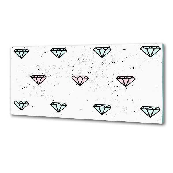 Sklenený panel do kuchynskej linky Diamanty