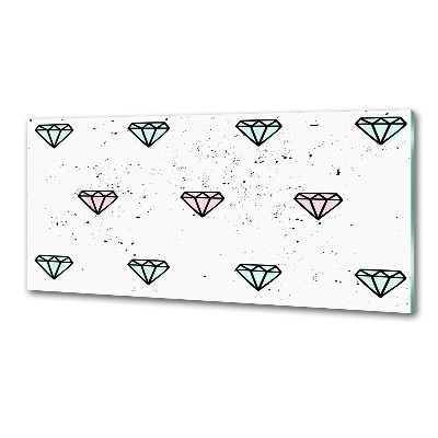 Sklenený panel do kuchynskej linky Diamanty