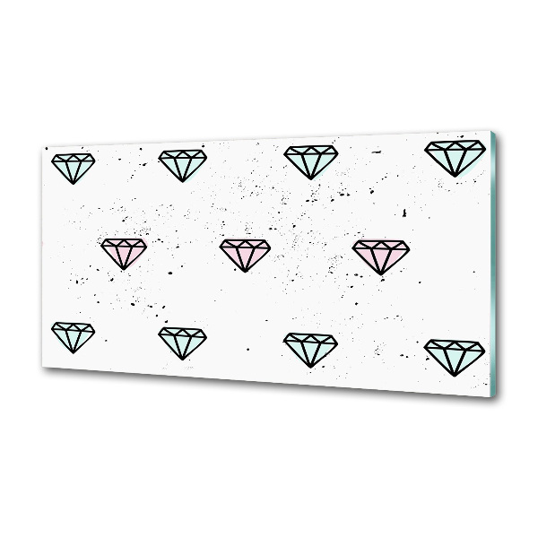 Sklenený panel do kuchynskej linky Diamanty