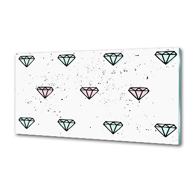 Sklenený panel do kuchynskej linky Diamanty