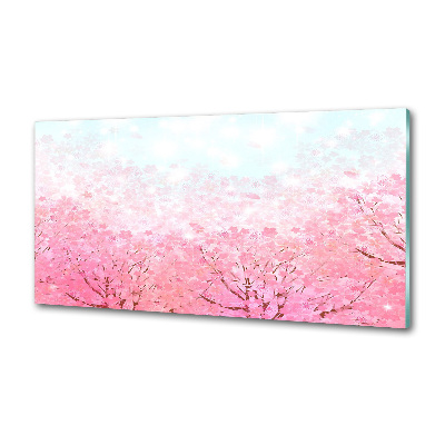 Dekoračný panel sklo Kvety višne
