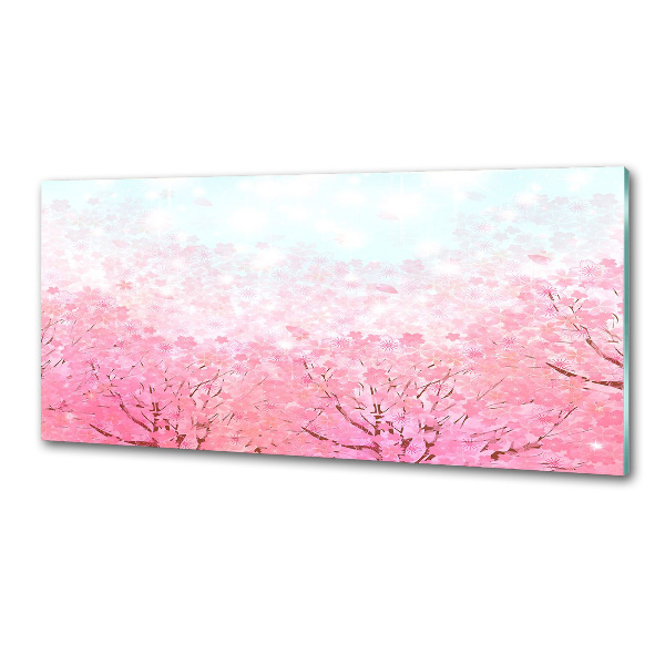 Dekoračný panel sklo Kvety višne