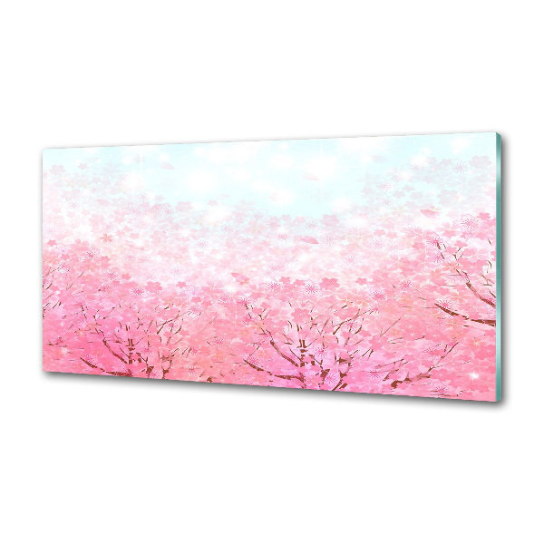 Dekoračný panel sklo Kvety višne