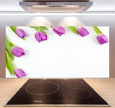 Panel do kuchyne Fialové tulipány