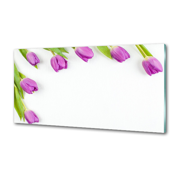 Panel do kuchyne Fialové tulipány