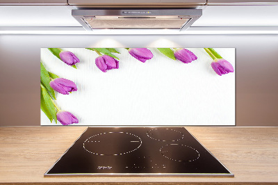 Panel do kuchyne Fialové tulipány