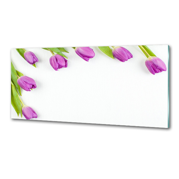 Panel do kuchyne Fialové tulipány