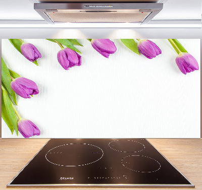 Panel do kuchyne Fialové tulipány