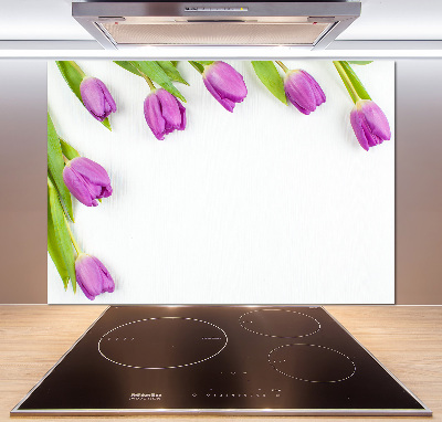 Panel do kuchyne Fialové tulipány