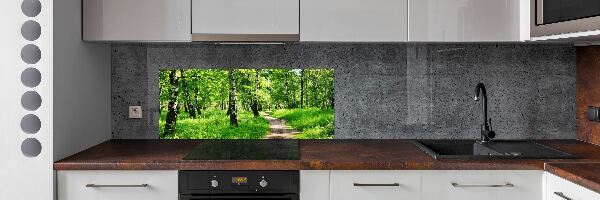 Dekoračný panel sklo Brezovy les