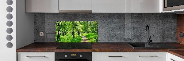 Dekoračný panel sklo Brezovy les