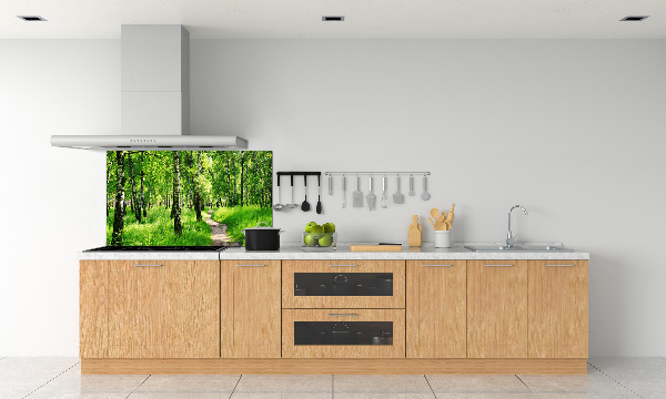 Dekoračný panel sklo Brezovy les